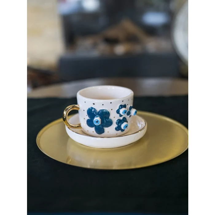 Seramik Fincan Nazar Boncuk Figürlü Model