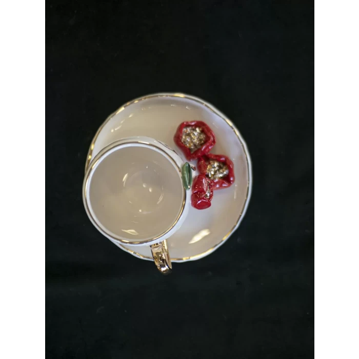 Seramik Fincan Kuş Figürlü Model