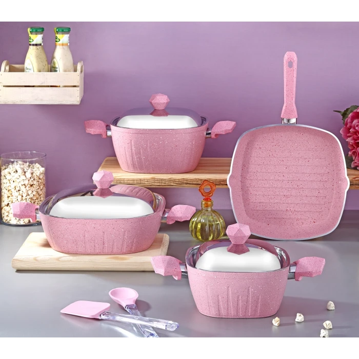 Bakalit Kulplu Granit Tencere Seti 7 Parça