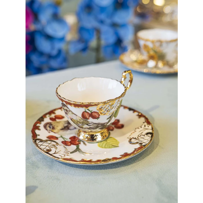 EL BOYAMASI FİNCAN TAKIMI KUŞ DESENLİ