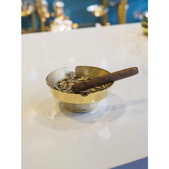 PİRİNÇ KÜL TABLASI LAZER KESİM GOLD RENK