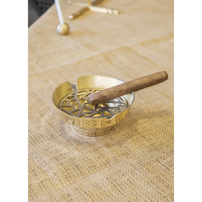 PİRİNÇ KÜL TABLASI LAZER KESİM GOLD RENK