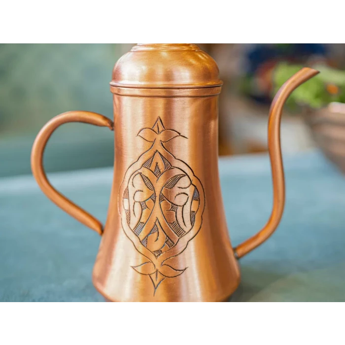 Bakır Yağdanlık Otantik İşlemeli Model Mat Bakır Renk No:1