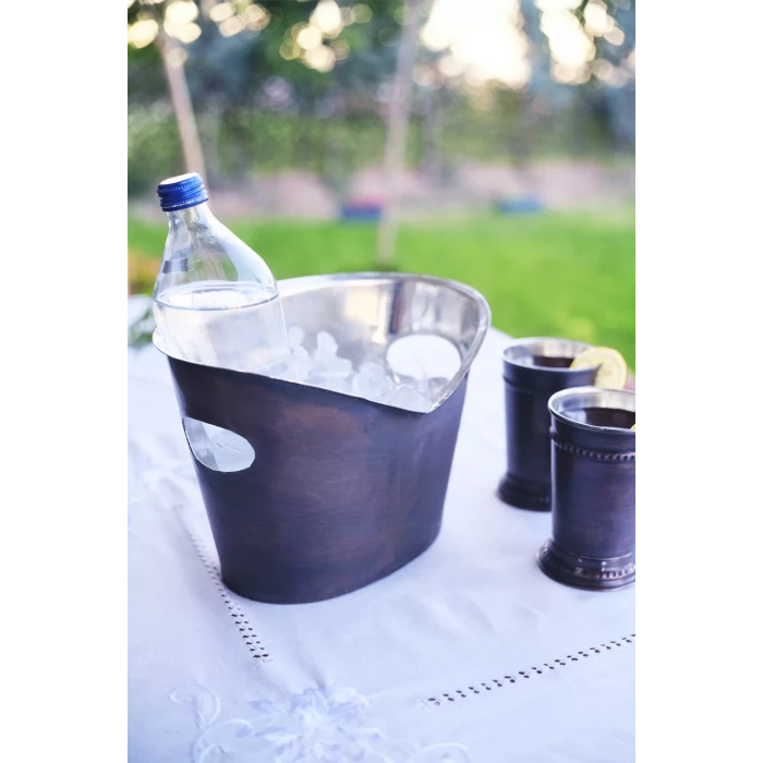 BAKIR BUZ KOVASI OVAL MODEL OKSİT RENK