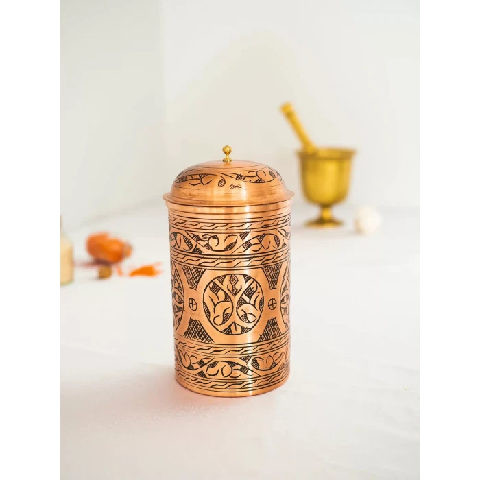 BAKIR BAHARATLIK OYMA NAKIŞ İŞLEME UZUN MODEL MAT BAKIR RENK TEK ADET