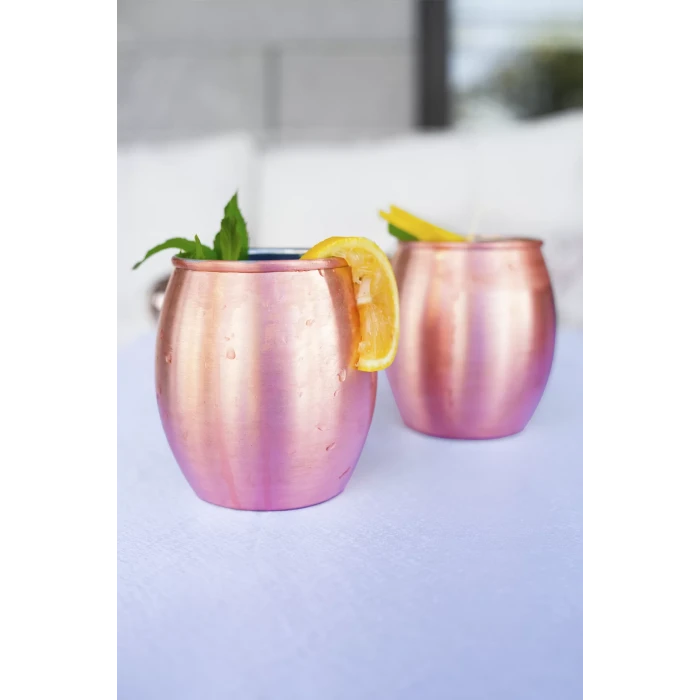 BAKIR KOKTEYL BARDAK TOMBUL MODEL (2Lİ) MAT BAKIR RENK
