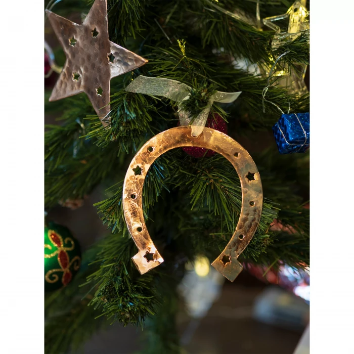 Bakır Yılbaşı ağacı süsü 5li set Karma model