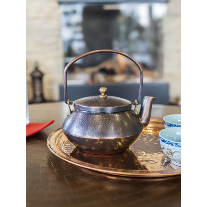 BAKIR ZEN DEMLİK NOKTALI DESENLİ OKSİTLİ RENK NO2