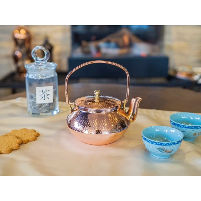 BAKIR ZEN DEMLİK NOKTALI DESENLİ PARLAK BAKIR RENK NO2