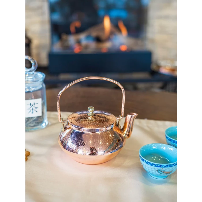 BAKIR ZEN DEMLİK NOKTALI DESENLİ PARLAK BAKIR RENK NO2