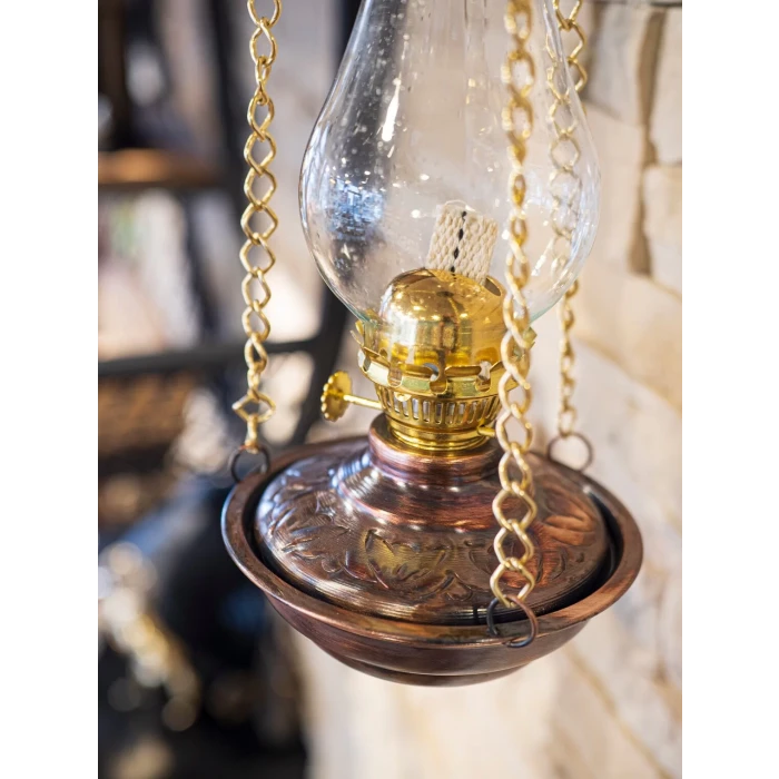 BAKIR GAZ LAMBASI ZİNCİRLİ MODEL OKSİTLİ RENK