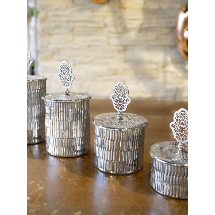 BAKIR BAHARAT TAKIMI 4 LÜ TIRTIKLI MODEL GÜMÜŞ RENK