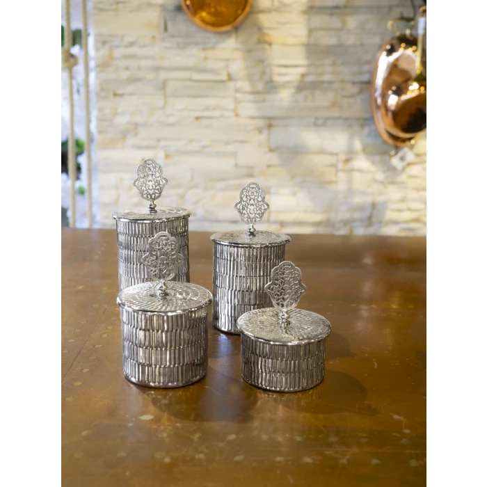 BAKIR BAHARAT TAKIMI 4 LÜ TIRTIKLI MODEL GÜMÜŞ RENK