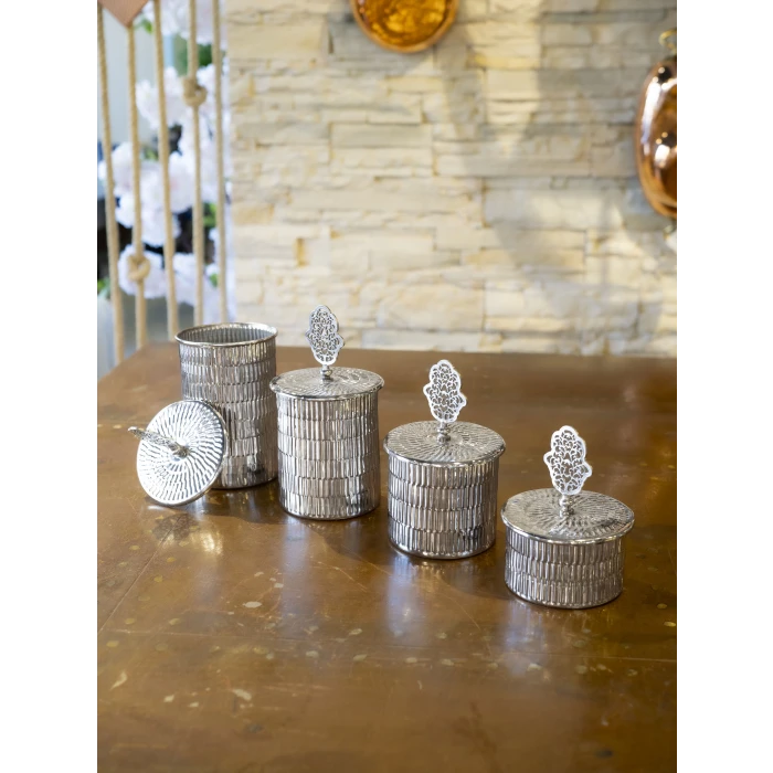 BAKIR BAHARAT TAKIMI 4 LÜ TIRTIKLI MODEL GÜMÜŞ RENK