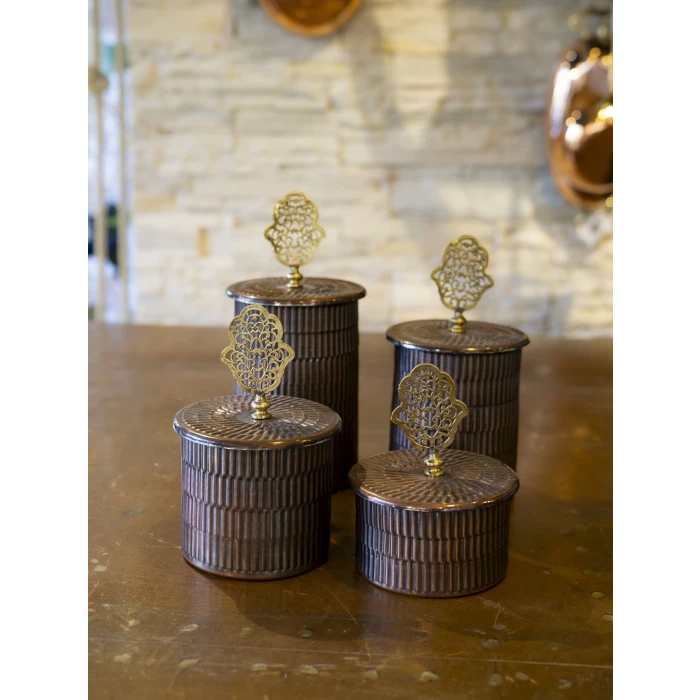 BAKIR BAHARAT TAKIMI 4 LÜ TIRTIKLI MODEL OKSİTli BAKIR RENK