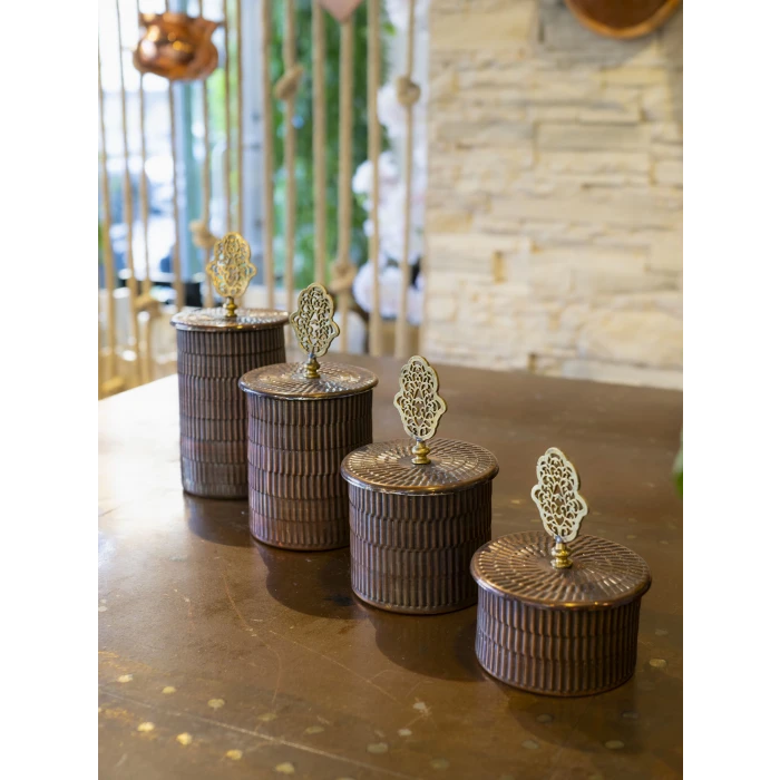 BAKIR BAHARAT TAKIMI 4 LÜ TIRTIKLI MODEL OKSİTli BAKIR RENK