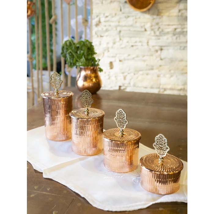 BAKIR BAHARAT TAKIMI 4 LÜ TIRTIKLI MODEL BAKIR RENK