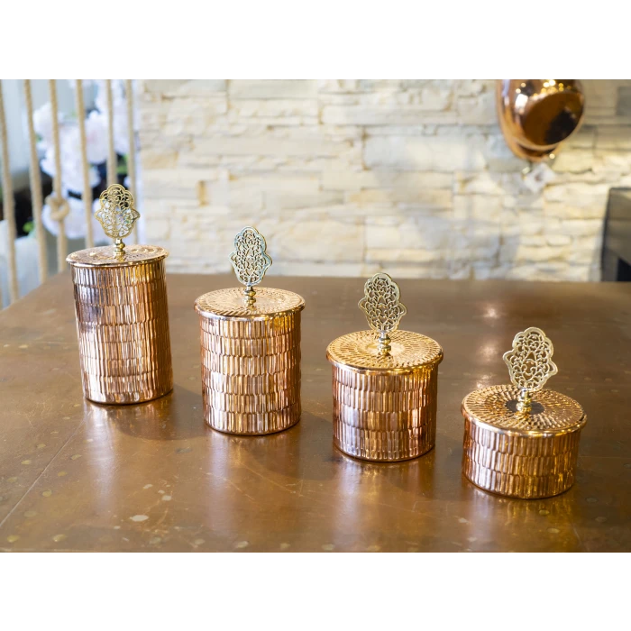 BAKIR BAHARAT TAKIMI 4 LÜ TIRTIKLI MODEL BAKIR RENK