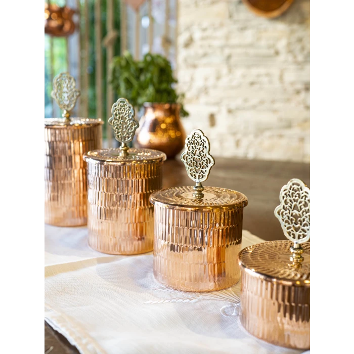 BAKIR BAHARAT TAKIMI 4 LÜ TIRTIKLI MODEL BAKIR RENK