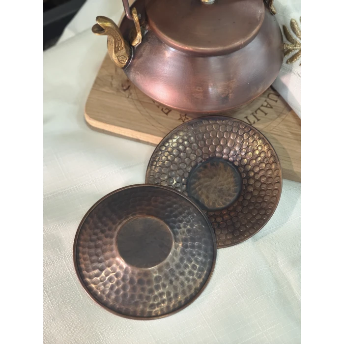 BAKIR ÇAY TABAĞI ÇEKİÇ DÖVME MODEL OKSİT RENK