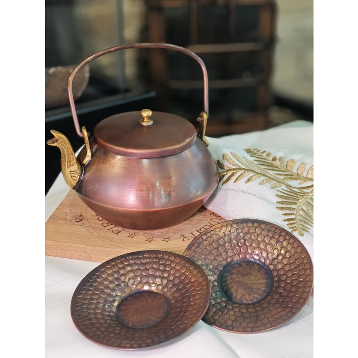 BAKIR ÇAY TABAĞI ÇEKİÇ DÖVME MODEL OKSİT RENK