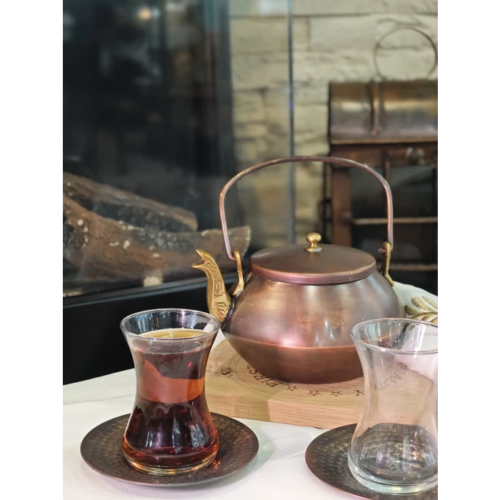 BAKIR ÇAY TABAĞI ÇEKİÇ DÖVME MODEL OKSİT RENK