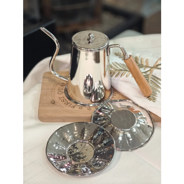 BAKIR ÇAY TABAĞI DALGALI MODEL BÜYÜK BOY GÜMÜŞ RENK