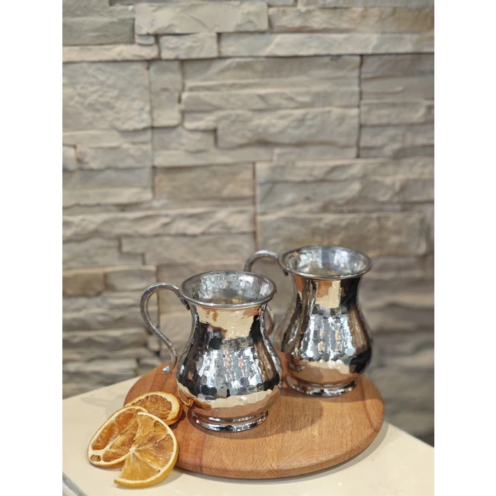 BAKIR AYRAN BARDAĞI DÖVME MODEL GÜMÜŞ RENK