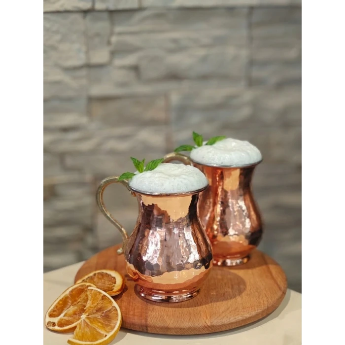 BAKIR AYRAN BARDAĞI DÖVME MODEL BAKIR RENK 2Lİ