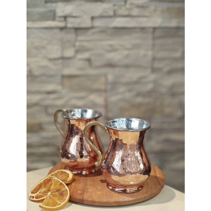 BAKIR AYRAN BARDAĞI DÖVME MODEL BAKIR RENK 2Lİ