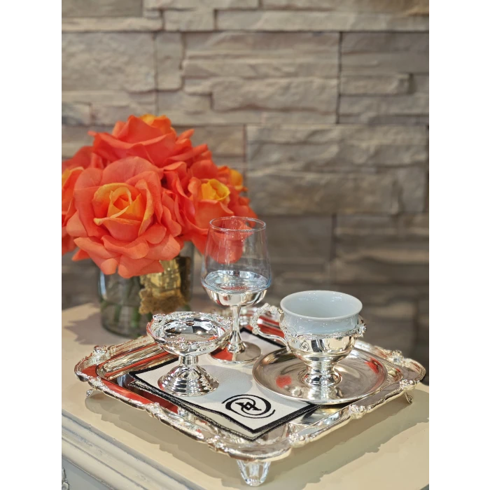 GÜMÜŞ KAPLAMA LOKUMLUK GÜL BORDÜR 2 ADET