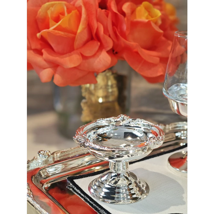 GÜMÜŞ KAPLAMA LOKUMLUK GÜL BORDÜR 2 ADET