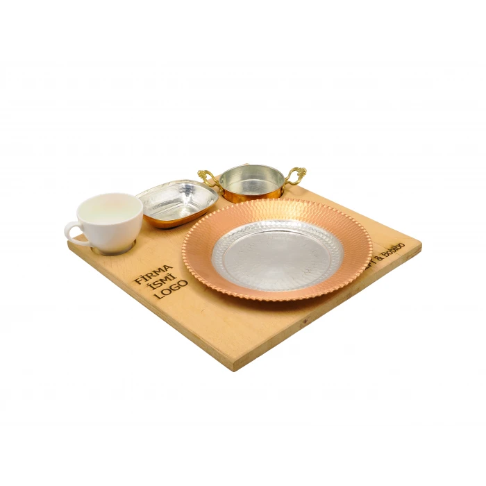 Ahşap Standlı Yemek Sunumu Seti #001