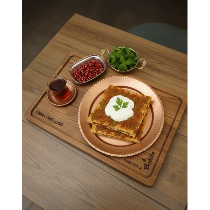 Ahşap Standlı Yemek Sunumu Seti #001