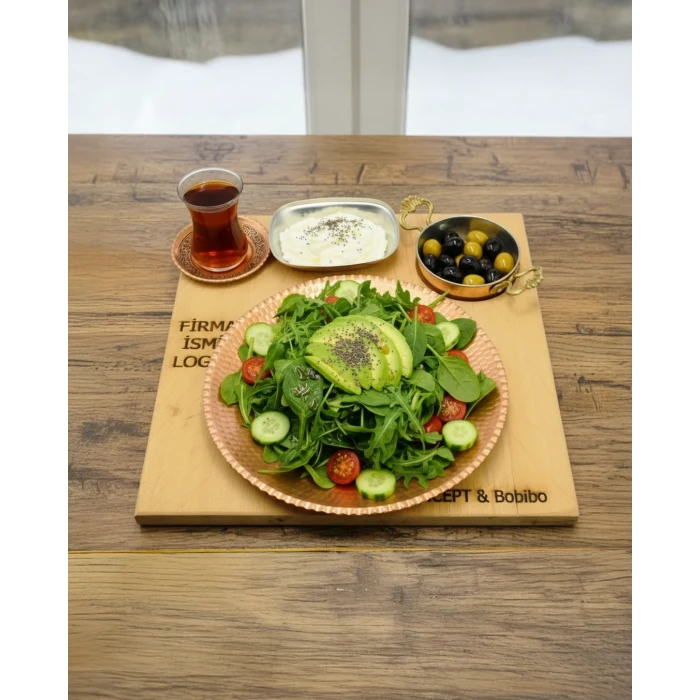 Ahşap Standlı Yemek Sunumu Seti #001