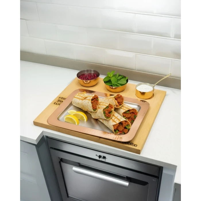 Ahşap Standlı Yemek Sunumu Seti #002