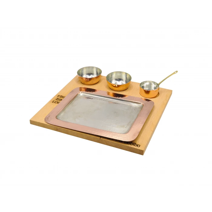 Ahşap Standlı Yemek Sunumu Seti #002