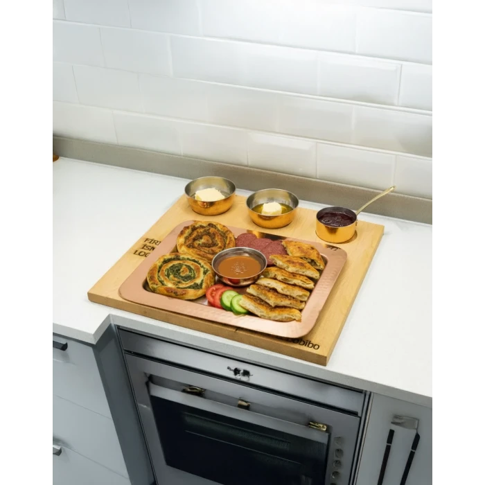 Ahşap Standlı Yemek Sunumu Seti #002