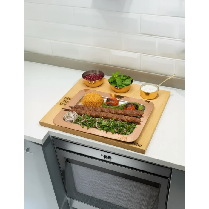 Ahşap Standlı Yemek Sunumu Seti #002