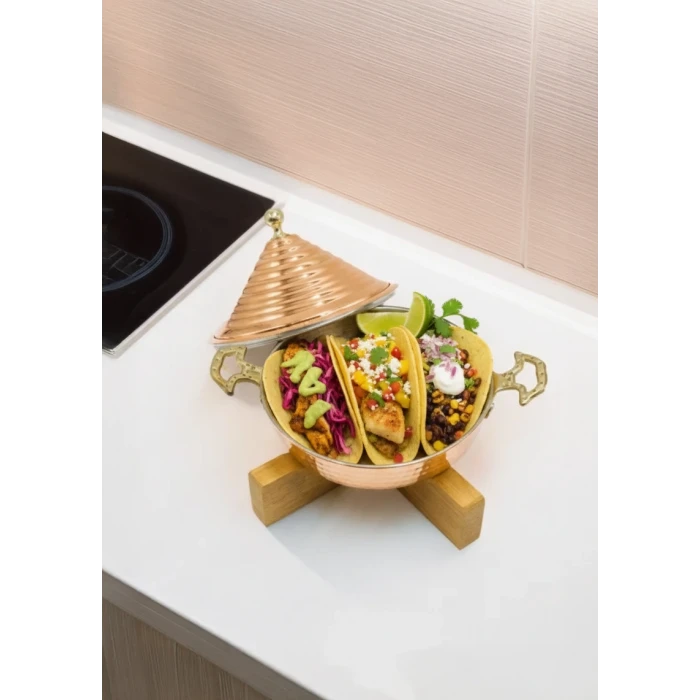 Ahşap Standlı Yemek Sunumu Seti #003