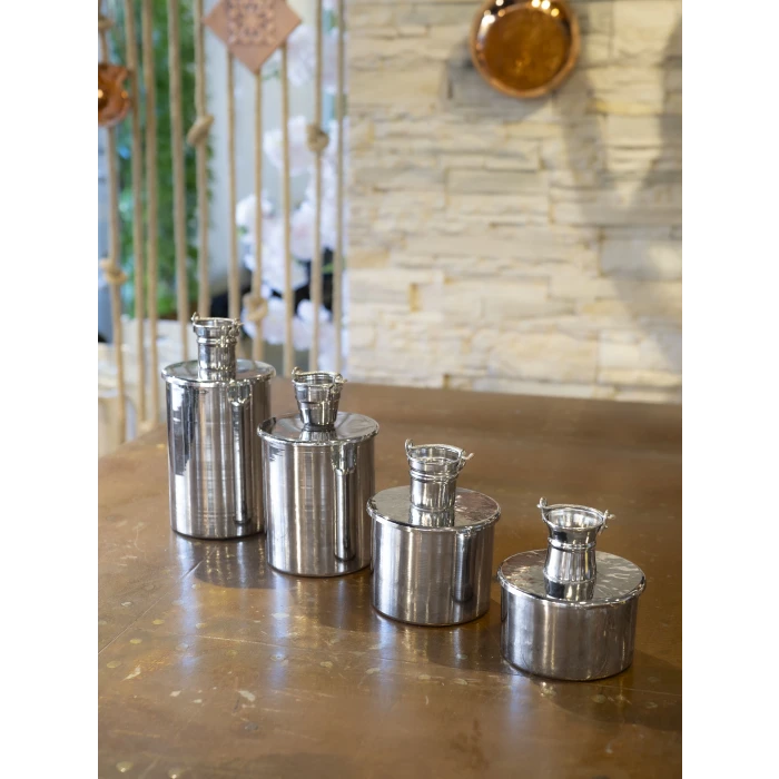 BAKIR BAHARAT SETİ OBJELİ MODEL 4LÜ GÜMÜŞ RENK NİKEL KAPLAMA