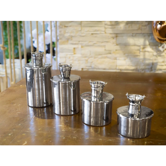 BAKIR BAHARAT SETİ OBJELİ MODEL 4LÜ GÜMÜŞ RENK NİKEL KAPLAMA