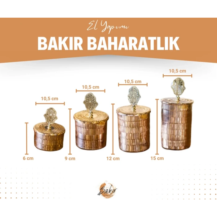 BAKIR BAHARAT TAKIMI 4 LÜ TIRTIKLI MODEL BAKIR RENK