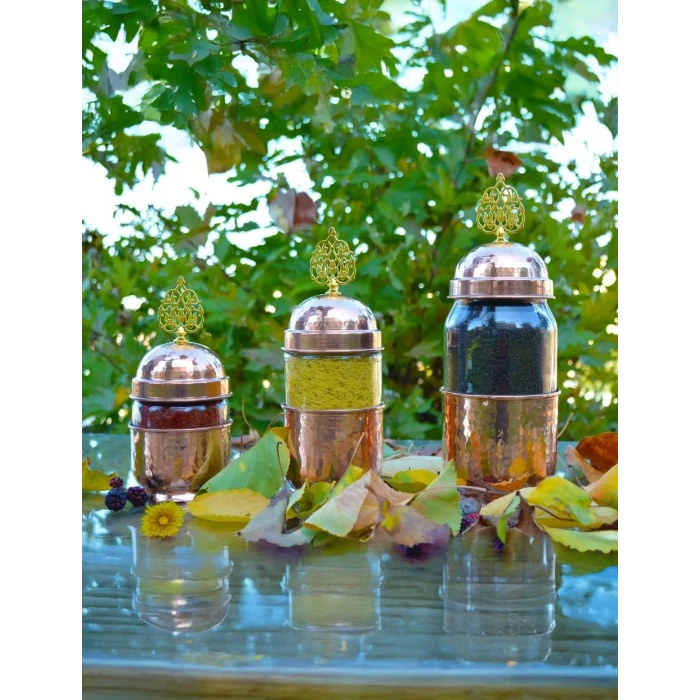 BAKIR BAHARAT TAKIMI CAM KAVANOZLU BAKIR RENK (3LÜ)