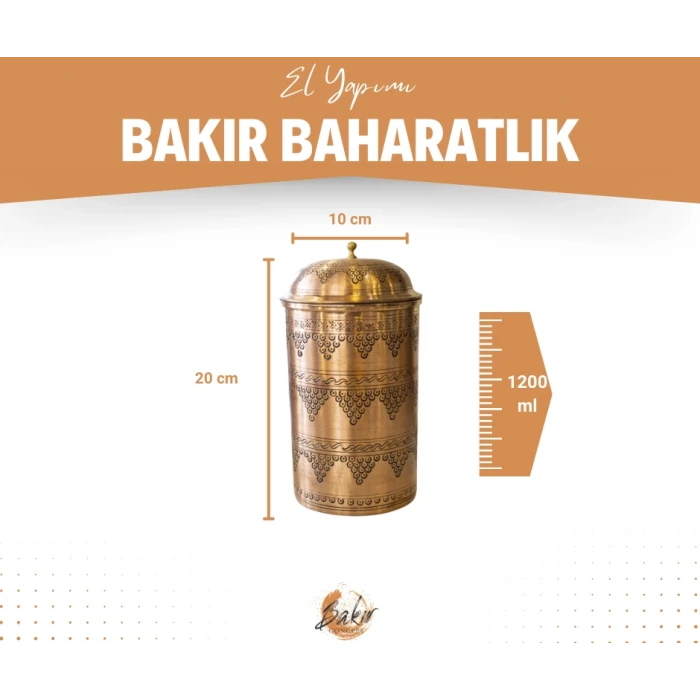 BAKIR BAHARATLIK NAKIŞ İŞLEME ÜZÜM DESENLİ UZUN MAT BAKIR RENK