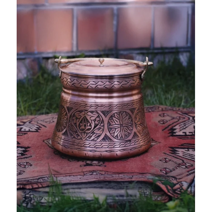 BAKIR BAKRAÇ OYMA NAKIŞLI 3LT MAT BAKIR RENK