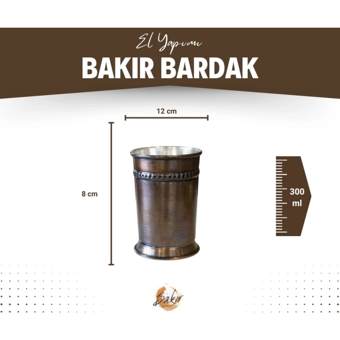 Bakır Bardak Julep Kokteyl Model Oksit Renk 2li