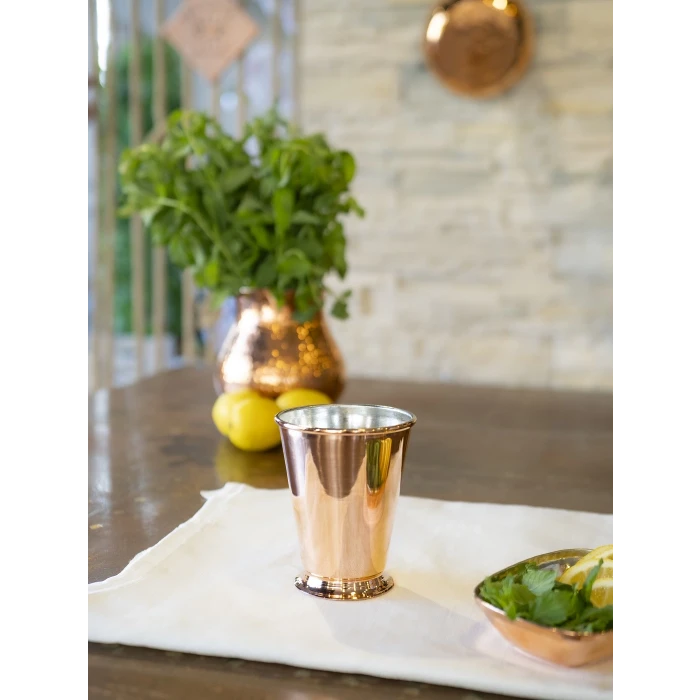 Bakır Bardak Kısa Şerbet Model Bakır Renk