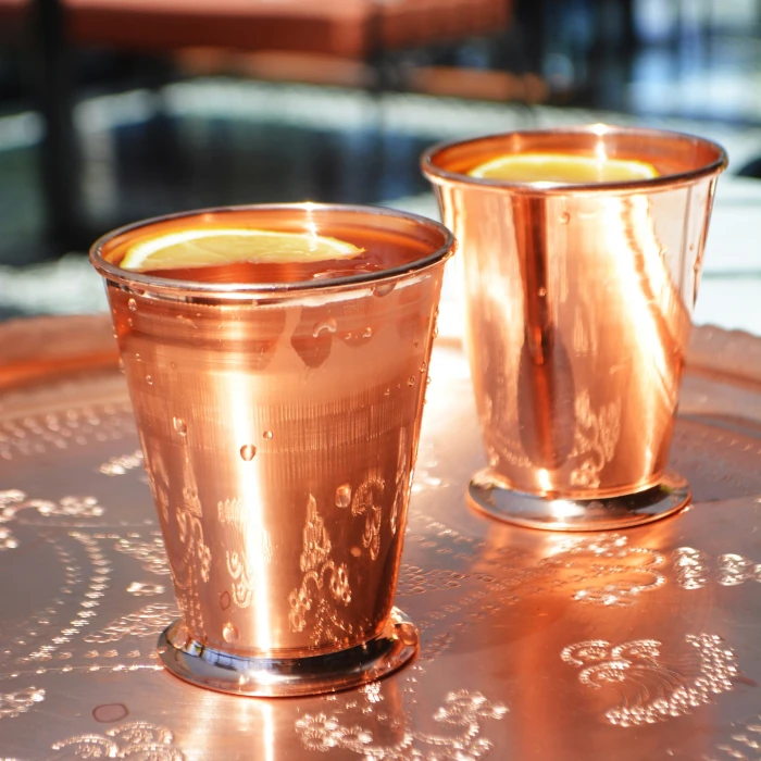 Bakır Bardak Kısa Şerbet Model Bakır Renk (Kalaysız)