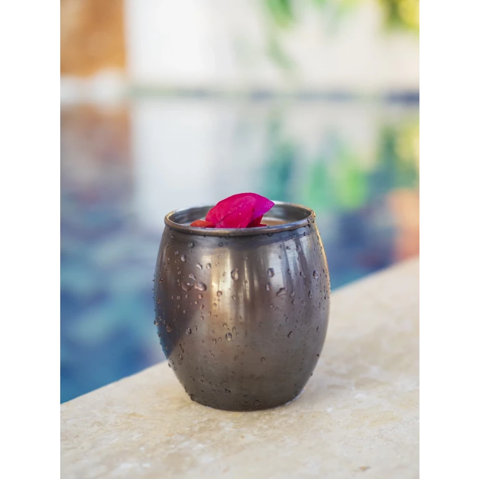 Bakır Bardak Tombul Kokteyl Model Oksit Bakır Renk